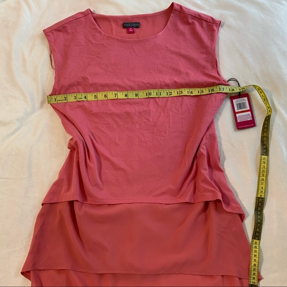 Vince Camuto Mixed Media Tunic Top Rose​ - Picture 7 of 11